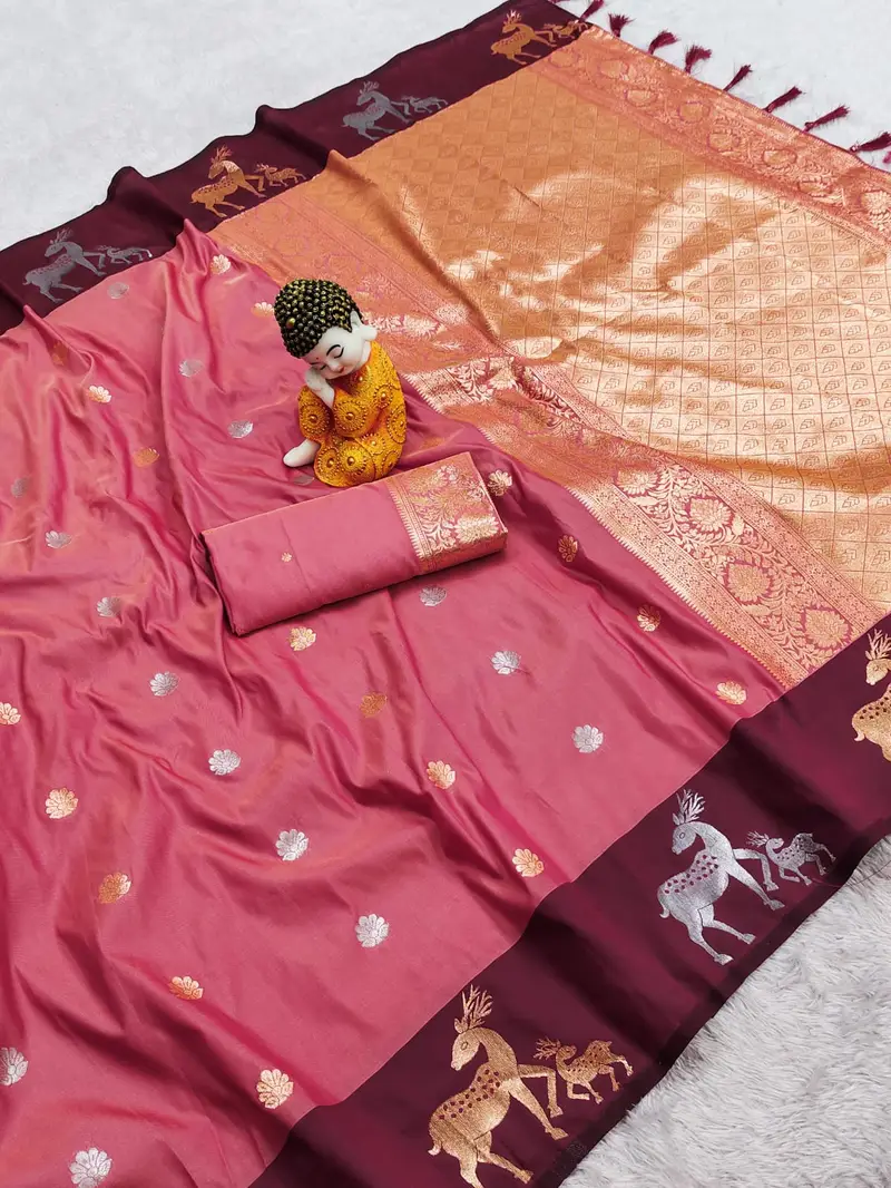 Premium Banarasi Zari Work Soft Silk Saree - Image 5 in Hyderabad